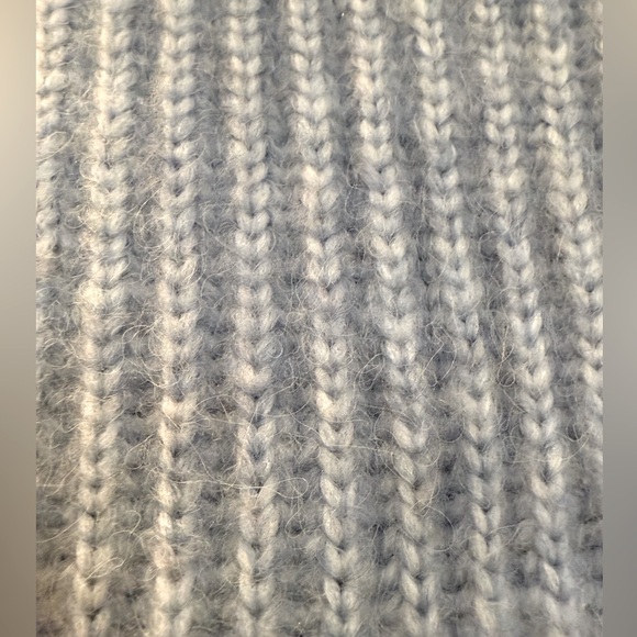 Thakoon Baby Blue Cropped Ribbed Turtleneck Sweater, size M - Picture 5 of 9